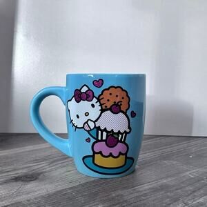 sanrio 2023 hello kitty cupcake cookie blue coffee mug cup